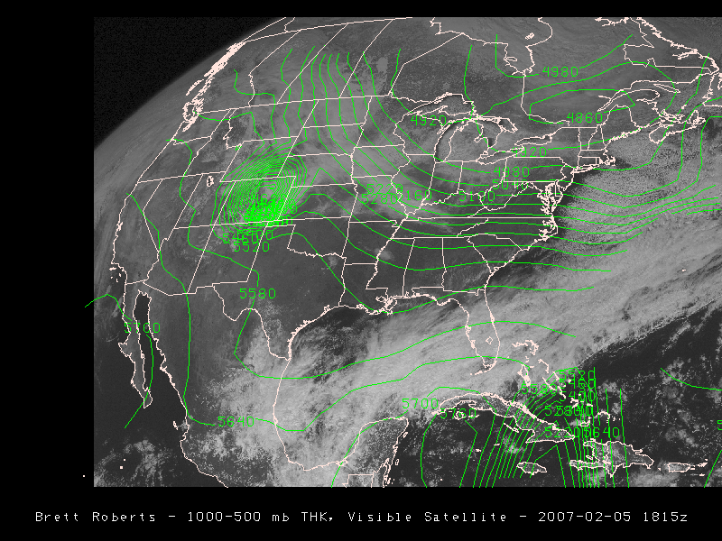 Satellite and Thickness Plot